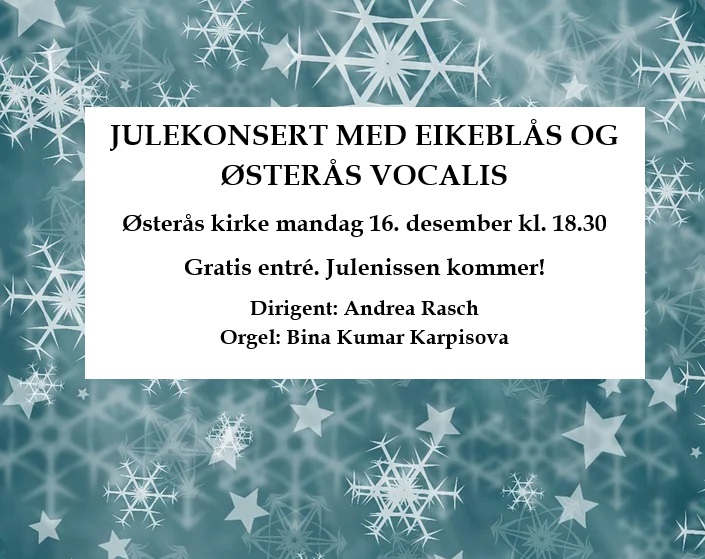 Plakat med informasjon om julekonsert